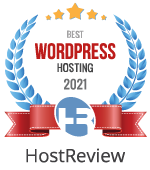 best WordPress hosting award from HostReview in 2021