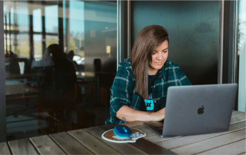 Customer on a laptop